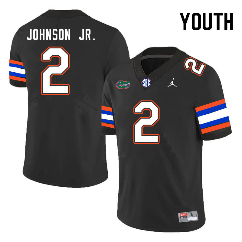 Youth #2 Montrell Johnson Jr. Florida Gators College Football Jerseys Stitched-Black